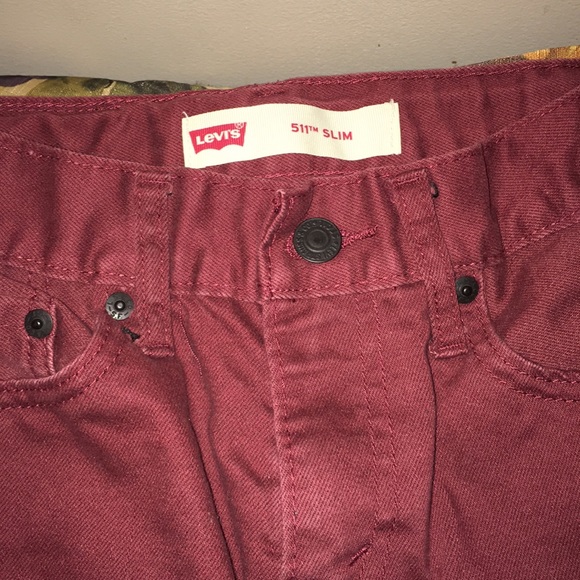 Levi’s 511 TM slim burgundy jeans - Picture 2 of 5